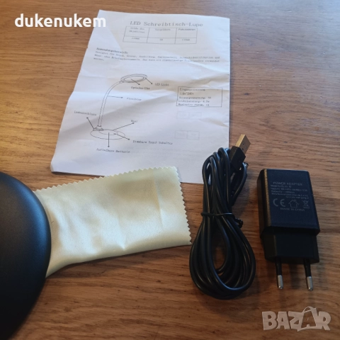 Настолна увеличителна лампа лупа 5X, 28 LED, с тъч управление, снимка 9 - Настолни лампи - 52652220