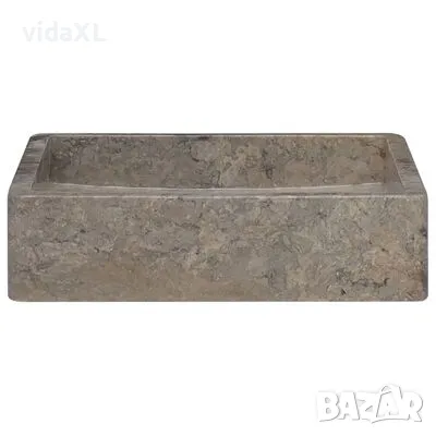 vidaXL Сива мивка, 40x40x10 см, мрамор(SKU:149170), снимка 3 - Мивки - 48569119