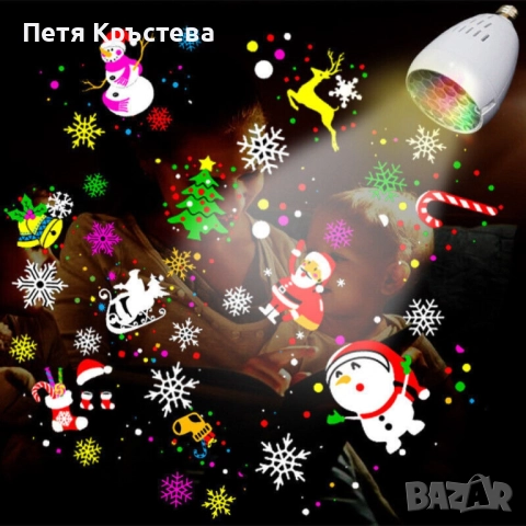 Коледна LED прожекционна лампа XL-725 Коледни Мотиви/1 режим на светене/ мощност: 4W, снимка 5 - Прожектори - 52354480