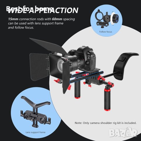 Раменен статив NEEWER Camera Shoulder Rig, снимка 5 - Чанти, стативи, аксесоари - 40700613