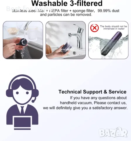 RUBOT автомобилна безжична прахосмукачка, снимка 6 - Аксесоари и консумативи - 49442367