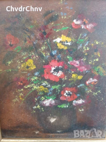 5бр авторски малки картини масло върху платно/дървени рамки 23-24-25см, снимка 3 - Картини - 51358358