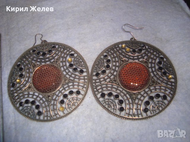 МНОГО КРАСИВИ СРЕБРИСТИ МЕСИНГОВИ СТАРИ АЖУРНИ ОРНАМЕНТИРАНИ ОБЕЦИ 85801, снимка 3 - Обеци - 36614887