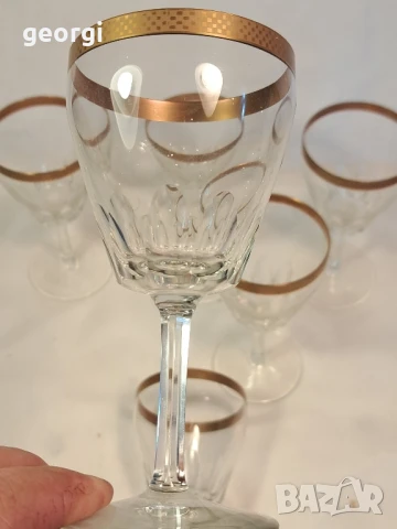 кристални чаши за вино със златен кант     26/1, снимка 7 - Чаши - 50492870