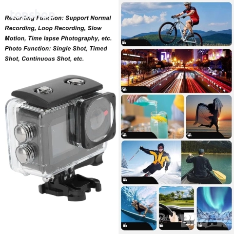 Нова 5K 30FPS 50MP Екшън камера, UHD 5M Подводна камера със 170° широкоъгълен обхват, IP68..., снимка 4 - Камери - 51595326