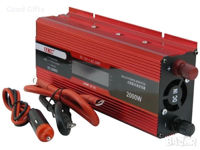 ИНВЕРТОР UKC 2000W с дисплей -12V или 24v /220V, снимка 3 - Друга електроника - 42989874