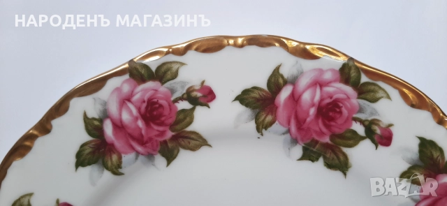Голяма порцеланова чиния за стена плато порцелан поднос рози цветя , снимка 7 - Други ценни предмети - 52055560