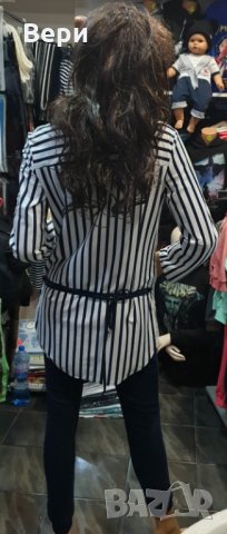 Нова дамска моряшка риза тип туника на тъмносиньо и бяло райе, снимка 11 - Ризи - 28296062