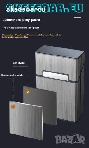 Преносима унисекс кутия за цигари Поставка от алуминиева сплав Джобна кутия за пушачи за Подарък, снимка 7 - Други стоки за дома - 50222630