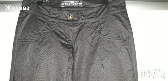 Дамски черен панталон, с ниска талия XS, снимка 2 - Панталони - 43259009