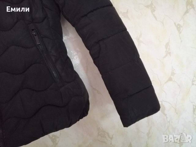 Дамско зимно шушляково яке с качулка в черен цвят р-р S - подарък при поръчка над 8 лв, снимка 3 - Якета - 44001539