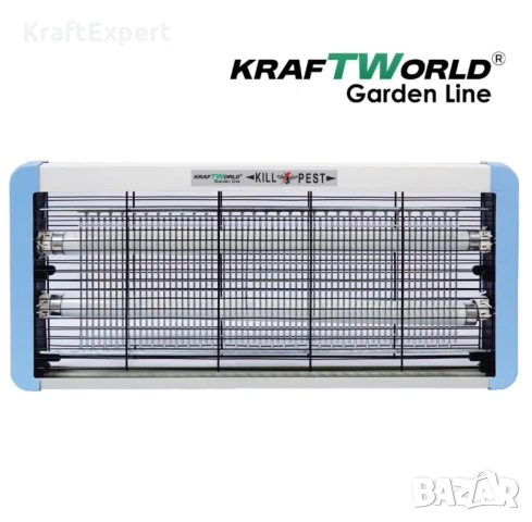 Мощна инсектицидна лампа KraftWorld 60W – Защита до 80 м² – UV лампа против комари и мухи, снимка 2 - Настолни лампи - 50641229