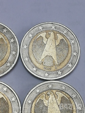 2 евро Германия 2002 г. букви A;D;F;G, снимка 3 - Нумизматика и бонистика - 53079572