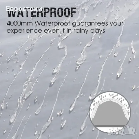 Portal Zeta 4 лека куполна палатка за 4 души с веранда, палатка за къмпинг със защитна покривка, снимка 6 - Палатки - 50087770