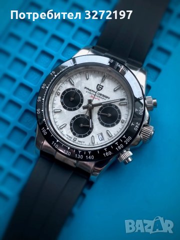 Кварцов часовник PAGANI DESIGN, сапфир,Seiko VK63 механизъм, авт. дата,хронограф,водоустойчив 100 м., снимка 4 - Мъжки - 43943621