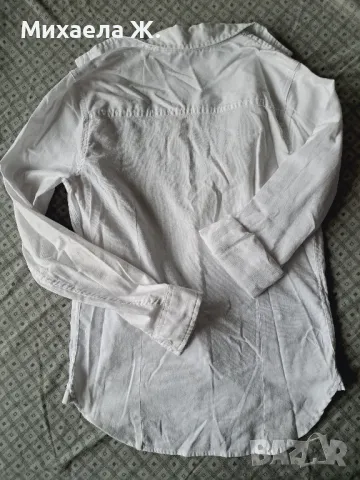 Бяла памучна риза U.S. Polo Assn, снимка 6 - Ризи - 48799308