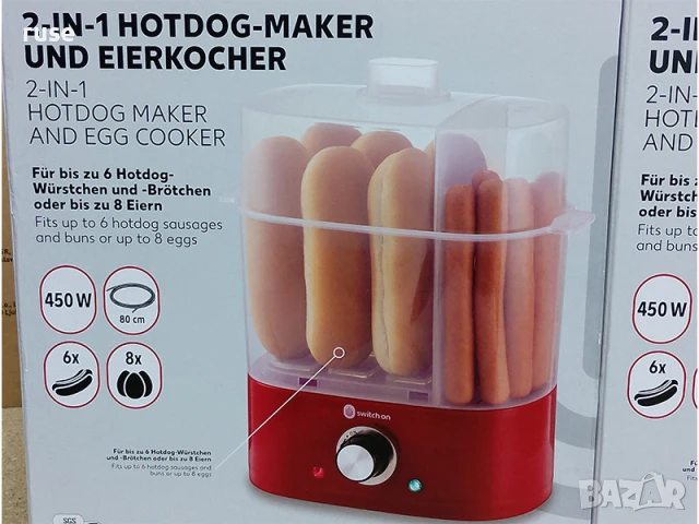 НОВ! Уред за хот дог и яйцеварка 2 в 1, снимка 7 - Уреди за готвене на пара - 50702950