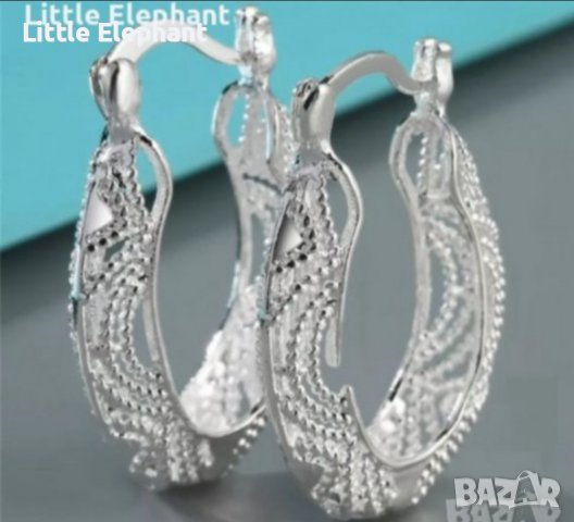 Outlet Sale Сребърни висящи обеци,ретро-бохо стил с орнаменти"Dubai model"/нови