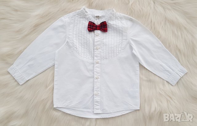 Детска риза с папионка H&M 9-12 месеца , снимка 1 - Бебешки блузки - 43058556