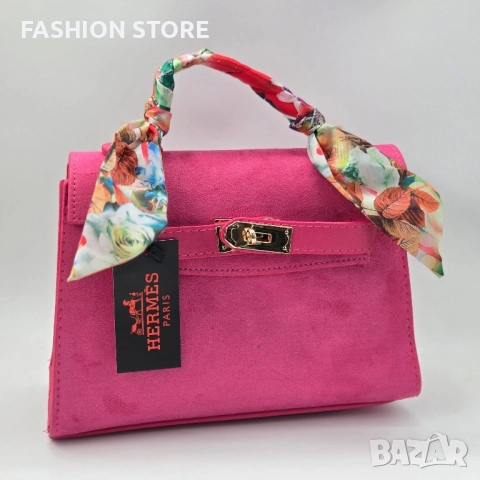 Чанти Hermes велур и кожа, снимка 5 - Чанти - 52610977