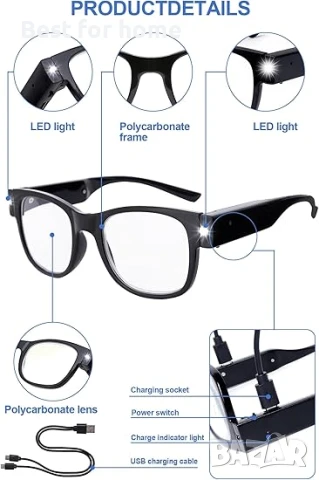 LED очила за четене със сини светлинни четци  OKH , снимка 2 - Други - 50710083