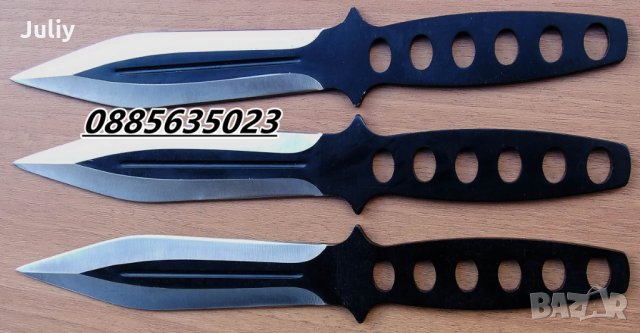 Ножове за хвърляне/кунай/- тип кама - 3 броя, снимка 2 - Други игри - 10342642