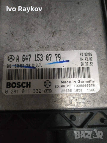 Компютър , ECU , Mercedes E270 2.7CDI , A6471530779 , 0281011332 , W211, снимка 3 - Части - 53605005