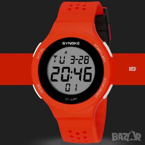 Нов дамски спортен часовник много функции червено черно бяло, снимка 2 - Дамски - 26933759
