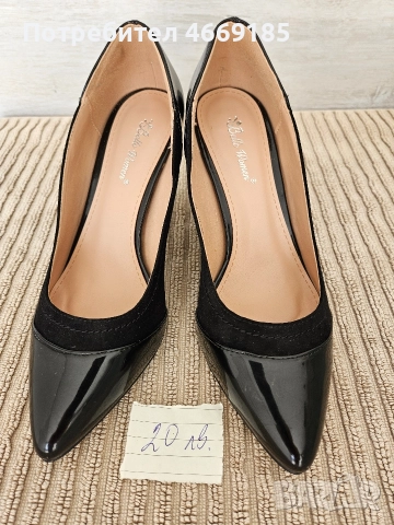 елегантни обувки с нисък ток 6см. , много запазени., снимка 2 - Дамски обувки на ток - 52660454