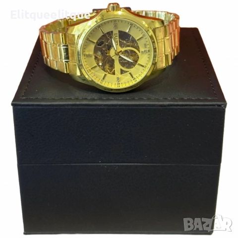 Луксозен златен часовник LEIYI с класически детайли, снимка 3 - Мъжки - 52278767