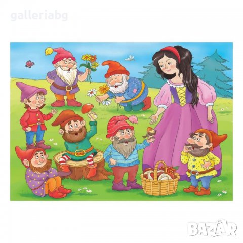 Детски пъзел с приказка за Снежанка и седемте джуджета, снимка 1 - Игри и пъзели - 39964247