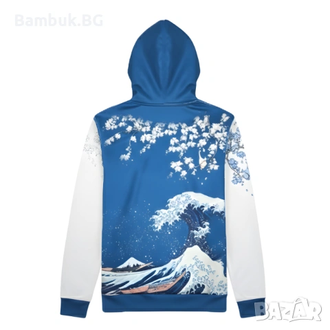 Суичър ,,Вълната” на Хокусай, снимка 2 - Суичъри - 53235944