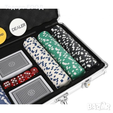 Луксозен комплект за игра на покер сет 300 жетона в куфар, снимка 4 - Други игри - 43900858