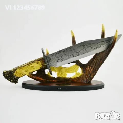 Огромен гравиран ловен нож 23 х 38см (елен), снимка 5 - Колекции - 49747542