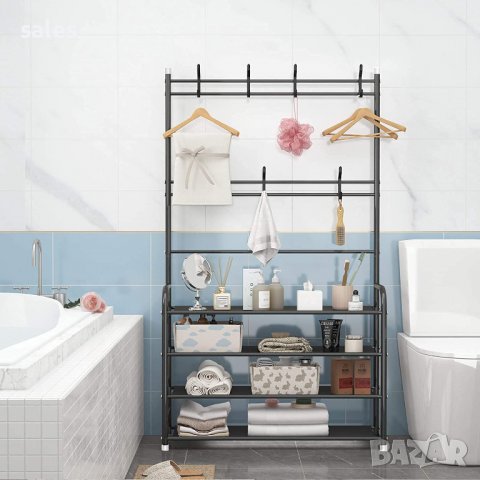 МУЛТИФУНКЦИОНАЛНА ЕТАЖЕРКА СЪС ЗАКАЧАЛКИ И РАФТОВЕ ЗА ОБУВКИ, снимка 4 - Етажерки - 36602863