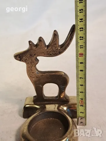 месингов коледен свещник еленче 6/3, снимка 4 - Декорация за дома - 49275355