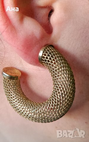 Сребърни позлатени обеци Буква Я , снимка 5 - Обеци - 43923309