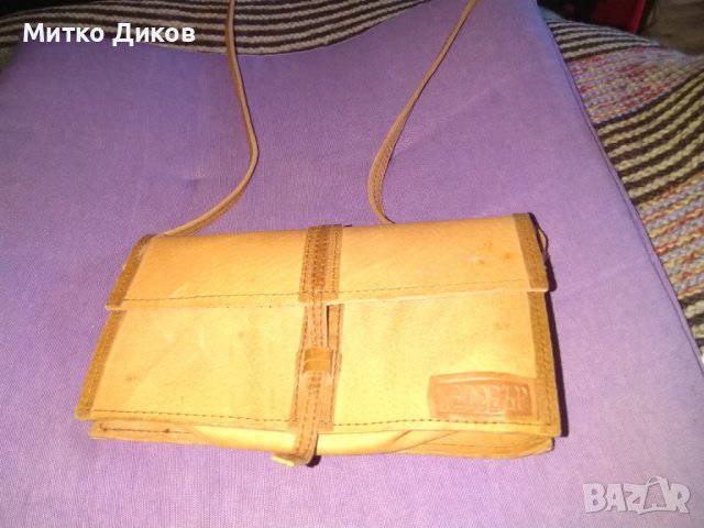 Чанта за през рамо Несебър от соца 1980г нова естествена кожа 21х12х5см