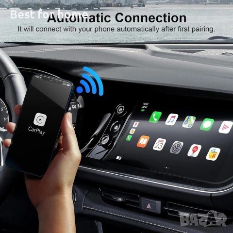 Wireless CarPlay Адаптер за iPhone – Превърнете кабелния CarPlay в Безжичен (Plug & Play), снимка 4 - Други - 53212498