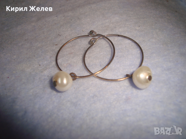 СРЕБРИСТИ ПЕРЛЕН ТИП СТИЛНИ НЕЖНИ СТАРИ АРТ ОБЕЦИ 18930, снимка 5 - Обеци - 36509400