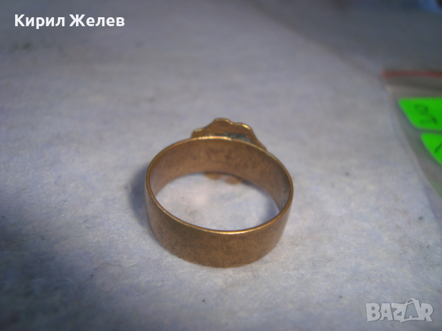 КРАЛСТВО ЮГОСЛАВИЯ МЕСИНГОВ ПРЪСТЕН от ДИНАР с КАМЪК ГРАНАТ РЪЧНА СТАРИННА МАЙСТОРСКА РАБОТА 19637, снимка 11 - Антикварни и старинни предмети - 36378121
