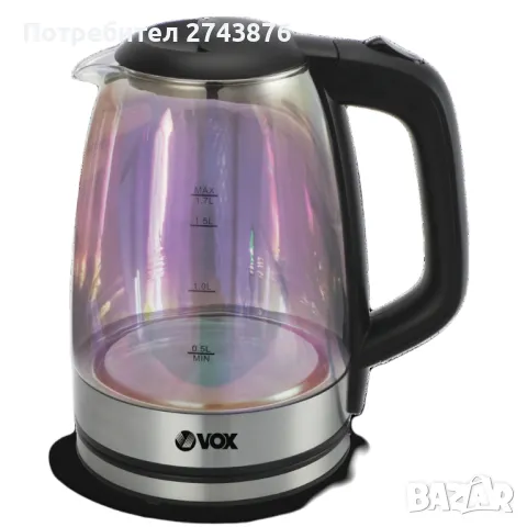 Електрическа Стъклена кана VOX WK 8006, 1.7L