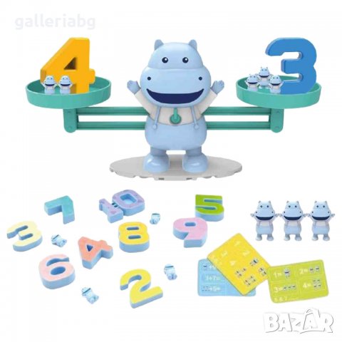 Детска везна сметало с хипопотам, снимка 2 - Образователни игри - 39489326