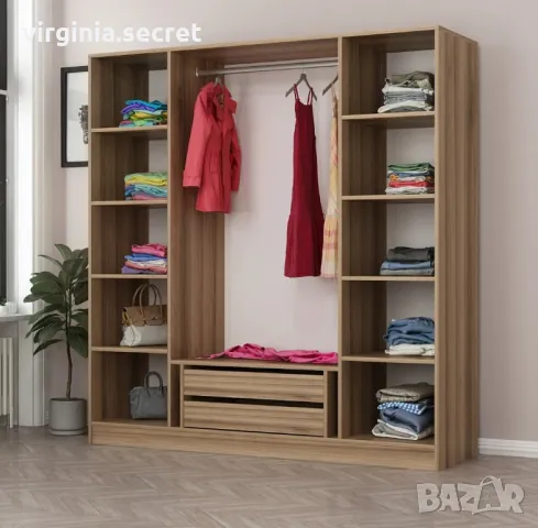 Модерен гардероб със стъклени врати, снимка 7 - Гардероби - 49859684