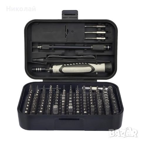 Комплект инструменти AIDA A-130in1, дръжка, 120 накрайника, 2 удължителя, пинсета, шпатула, SIM ключ, снимка 2 - Друга електроника - 52295400