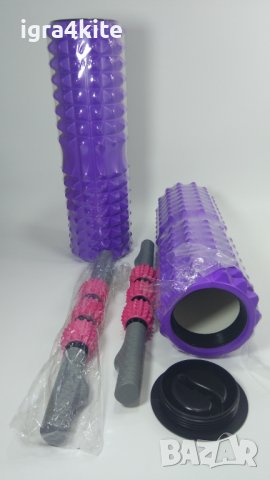 2в1 Фоумролер + масажен стик 45x14 Foam roller, снимка 5 - Йога - 40841865