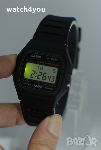 НОВ ОРИГИНАЛЕН ЧАСОВНИК CASIO F-91. КАСИО F-91W-1YER  F 91W 1, снимка 2 - Мъжки - 26686415