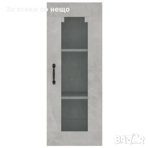 Окачен Стенен Шкаф, Бетонно Сиво, 34,5x34x90 см, снимка 7 - Шкафове - 48609875