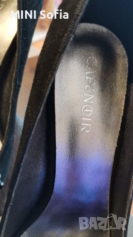 CafeNOIR / Официални италиански обувки на висок ток от естествен велур с червена подметка, снимка 9 - Дамски елегантни обувки - 36905485