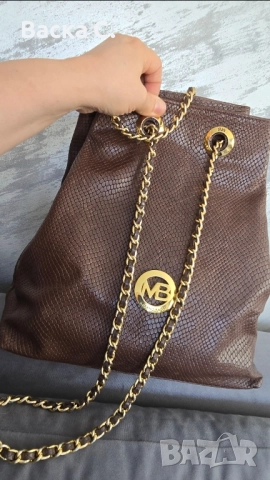 Уникална дамска раница, кафява